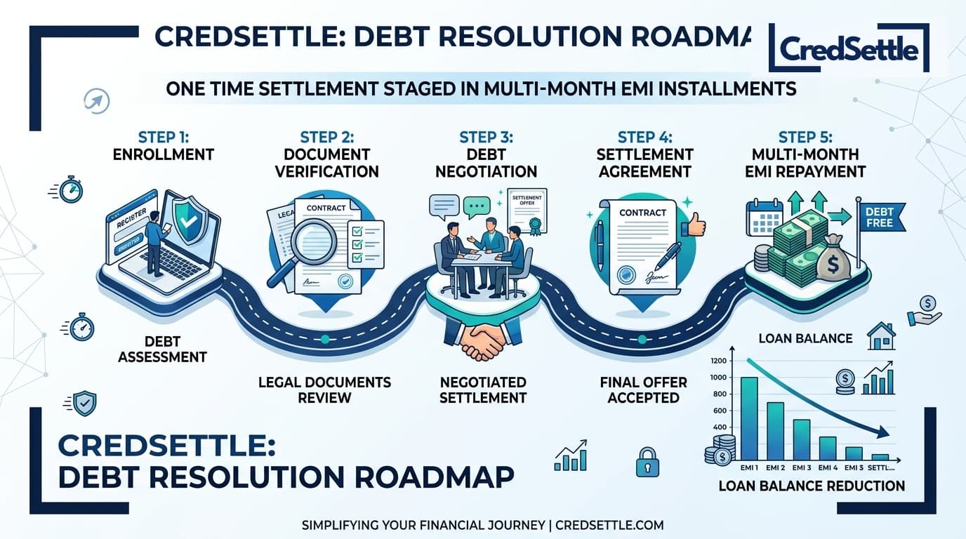 Can I Pay Settlement Amount in EMI Infographic Roadmap: Staged OTS Settlement Process and Legal Rights