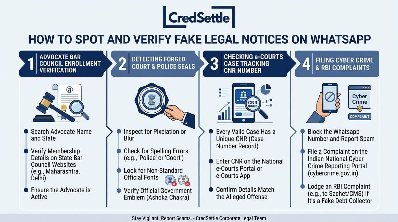 How to Spot and Verify Fake Legal Notices on WhatsApp Infographic Blueprint