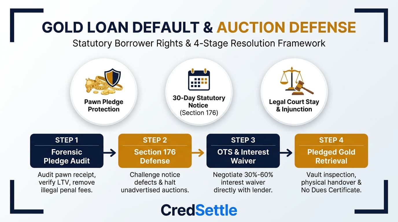 Gold Loan Default and Section 176 Auction Defense Visual Blueprint