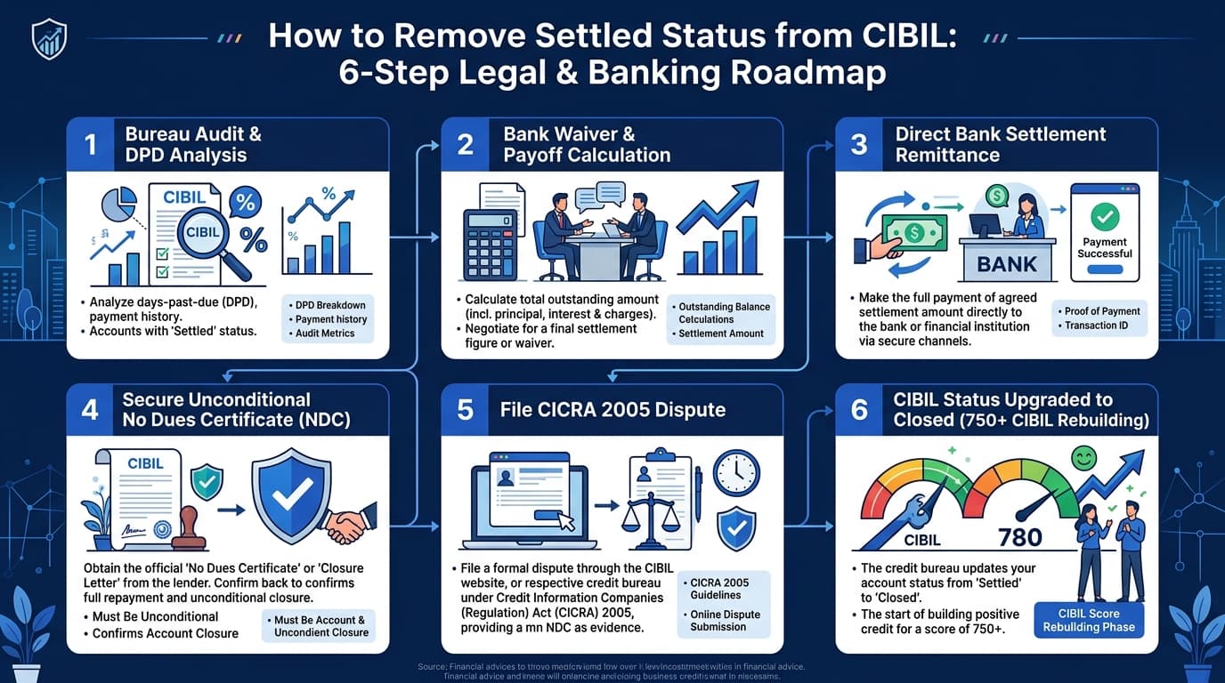 How to Remove Settled Status from CIBIL: 6-Step Legal & Banking Roadmap