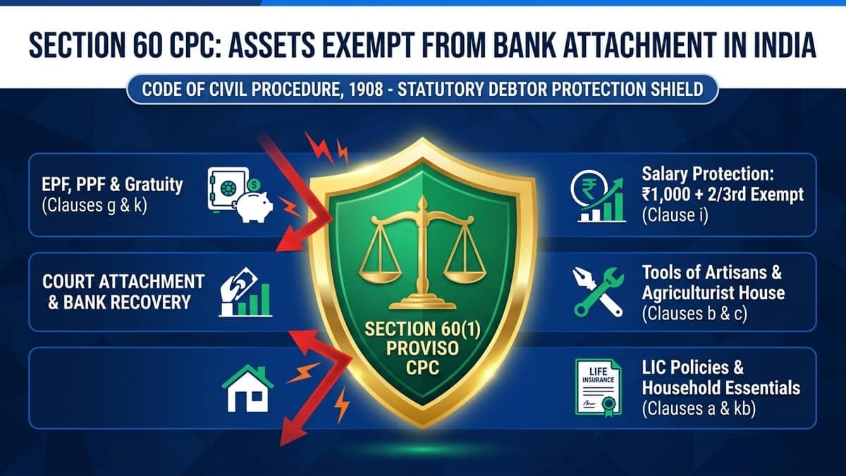 Section 60 CPC Assets and Property Exempt from Bank Attachment Legal Guide