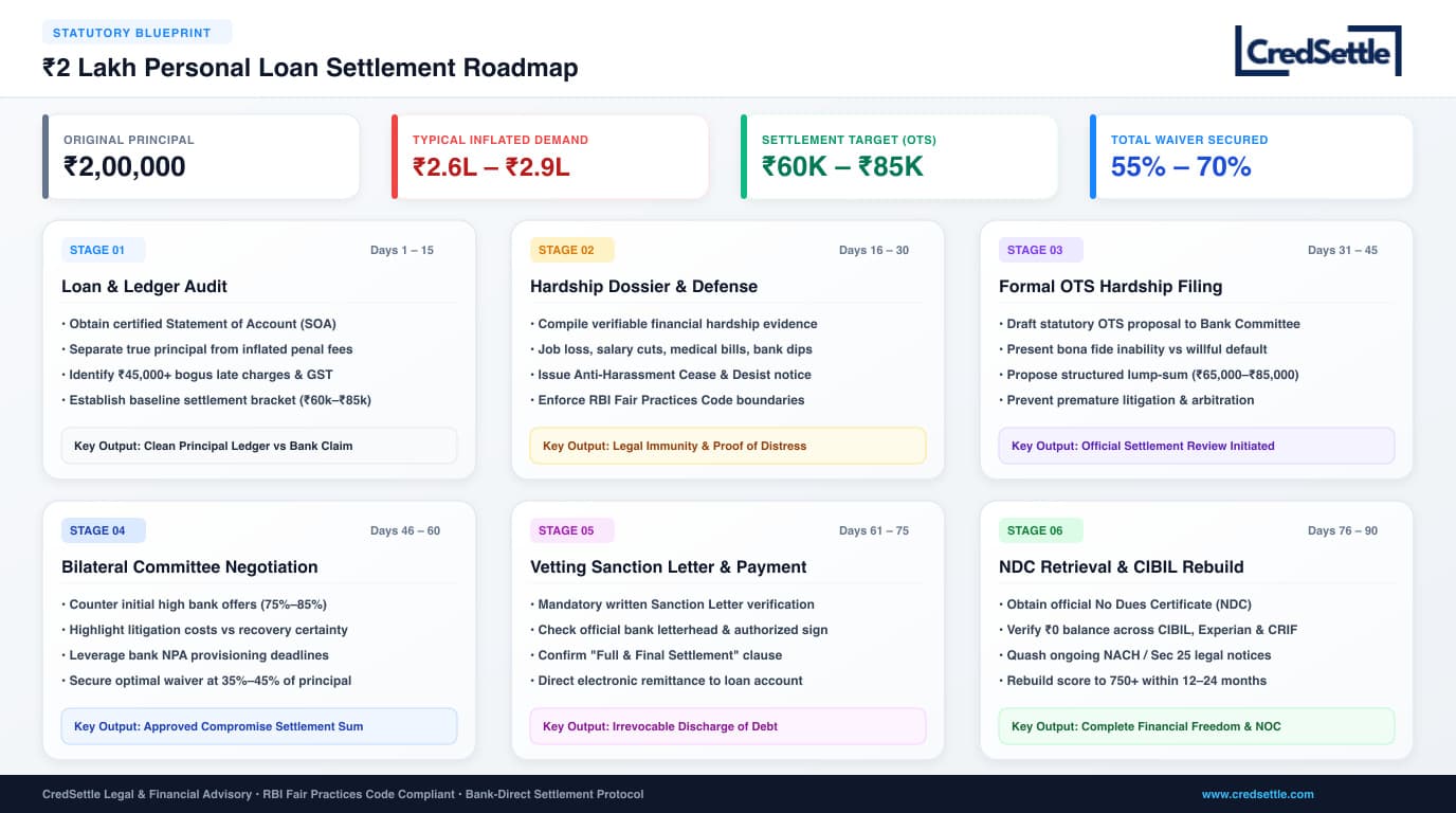 2 Lakh Personal Loan Settlement Roadmap and Process Flow Diagram India