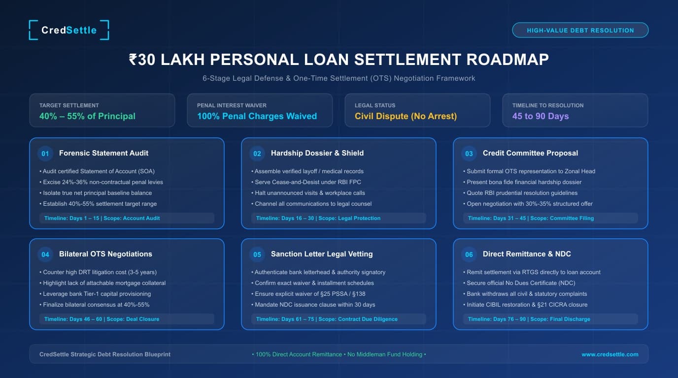 High-Value Loan Settlement Roadmap: 30 Lakh Personal Loan Default Resolution and Legal Defense