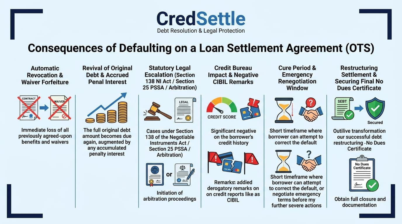 What Happens If You Default on a Settlement Agreement Infographic Roadmap