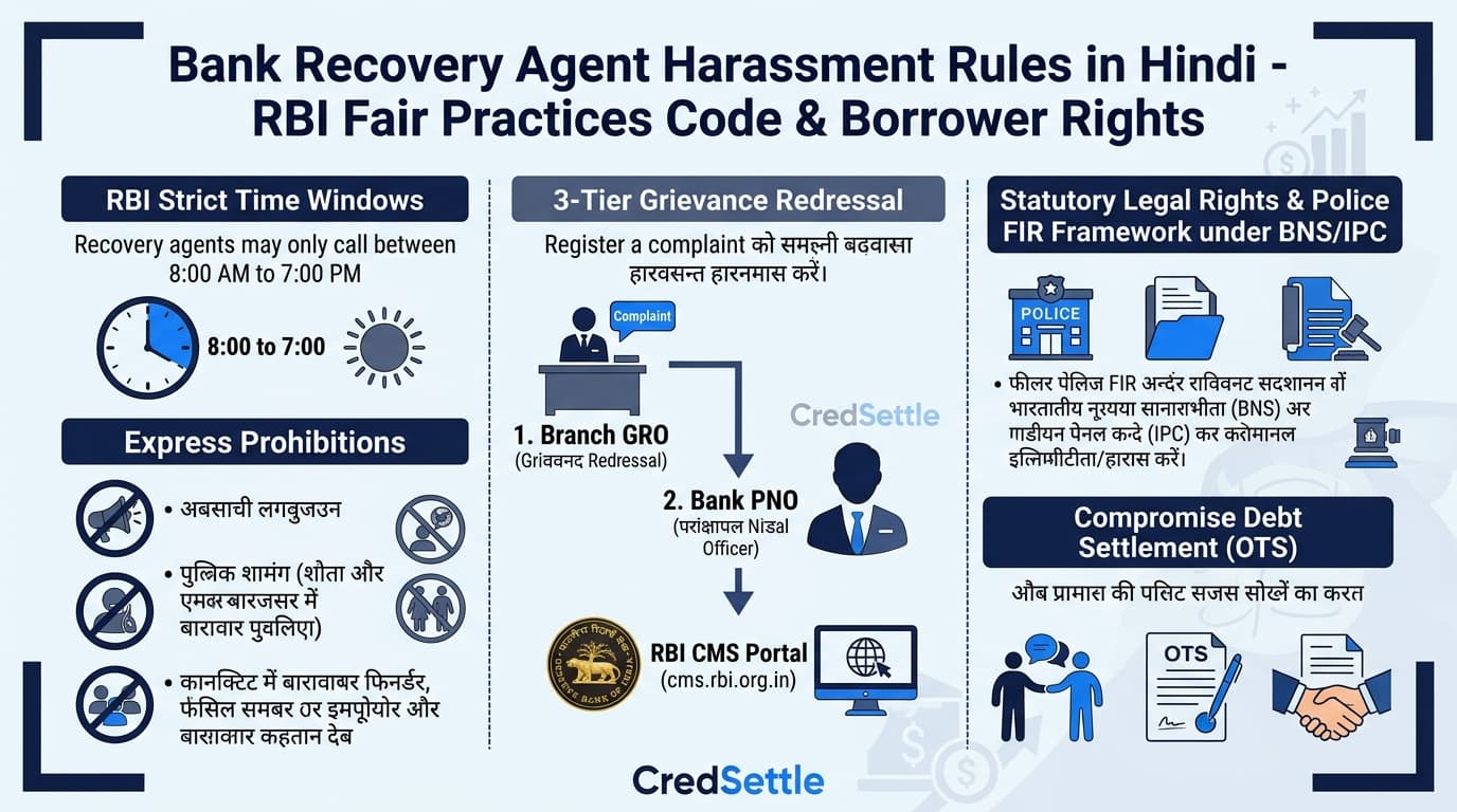 Bank Recovery Agent Harassment Rules in Hindi - RBI Fair Practices Code & Borrower Rights