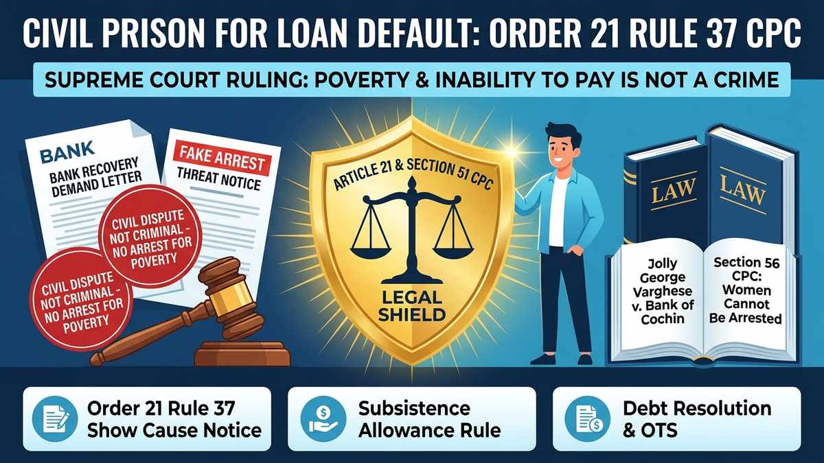 Civil Prison for Loan Default Order 21 Rule 37 CPC Rules