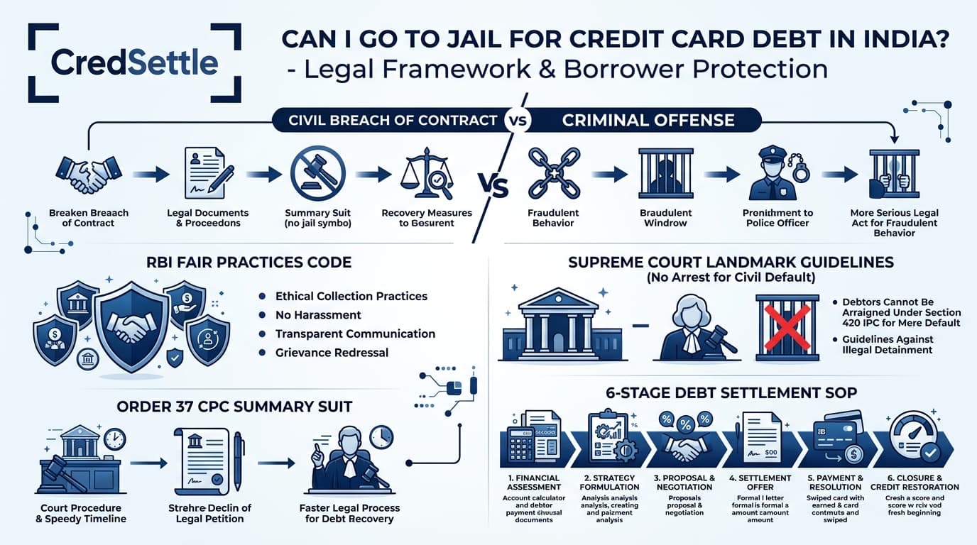 Can I Go to Jail for Credit Card Debt in India Legal Framework & Borrower Protection