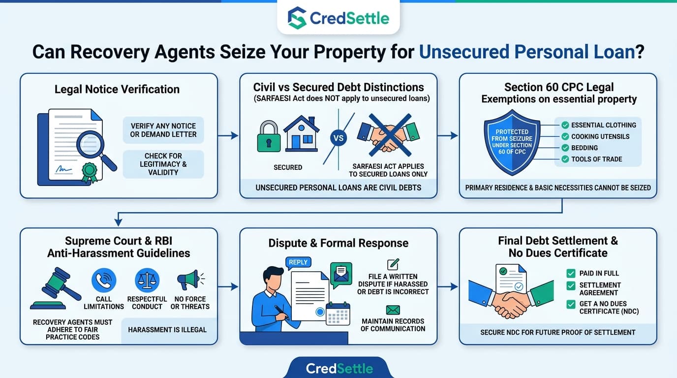 Can Recovery Agents Seize Property Legal Process Infographic India