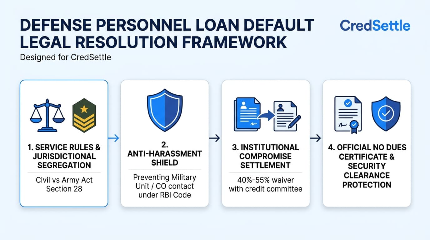 Defense Personnel Loan Default Legal Resolution Framework Flowchart