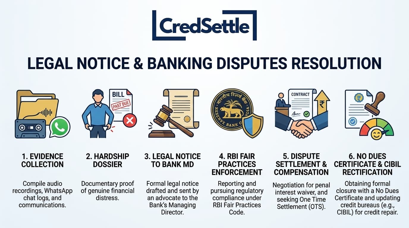 6-Stage Legal Notice to Bank for Mental Harassment SOP Blueprint