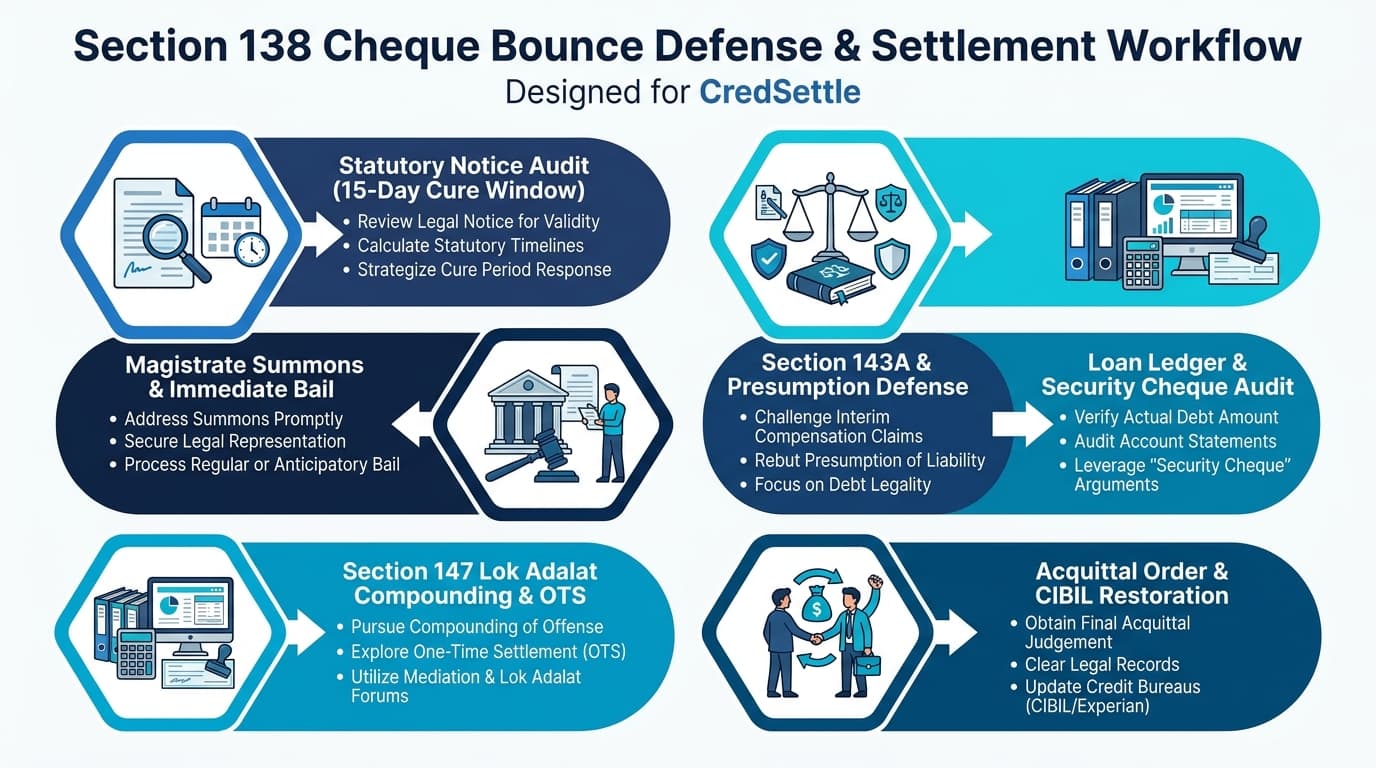 Section 138 Cheque Bounce Defense and Settlement Workflow India