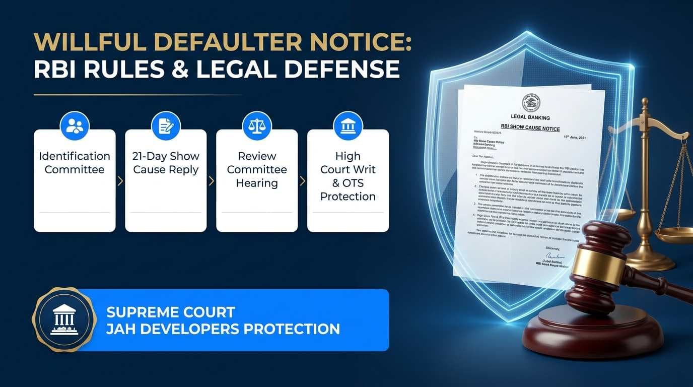 RBI Wilful Defaulter Notice Rules and Legal Defense Infographic