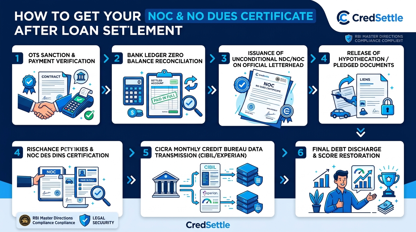 How to Get Your NOC and No Dues Certificate After Loan Settlement Infographic